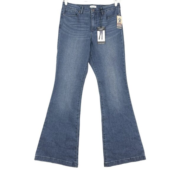 NWT Sofia Vergara Jeans Women's Size 18 Flare Leg High Rise Stretch Blue Denim - Picture 1 of 12